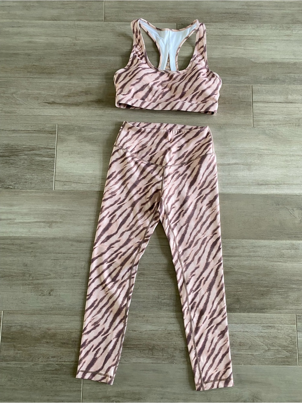 L'URV Pink and Brown Tiger Stripe Active Set
